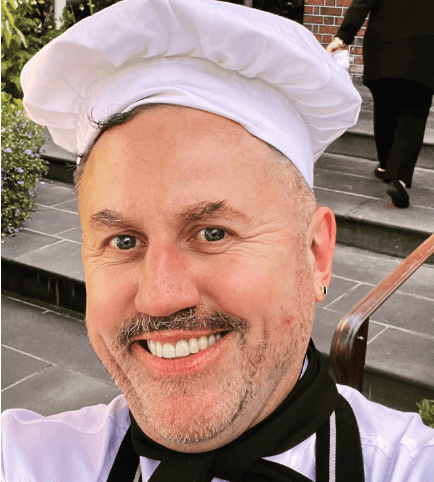 Chef Paul Le Noury in chef whites and hat