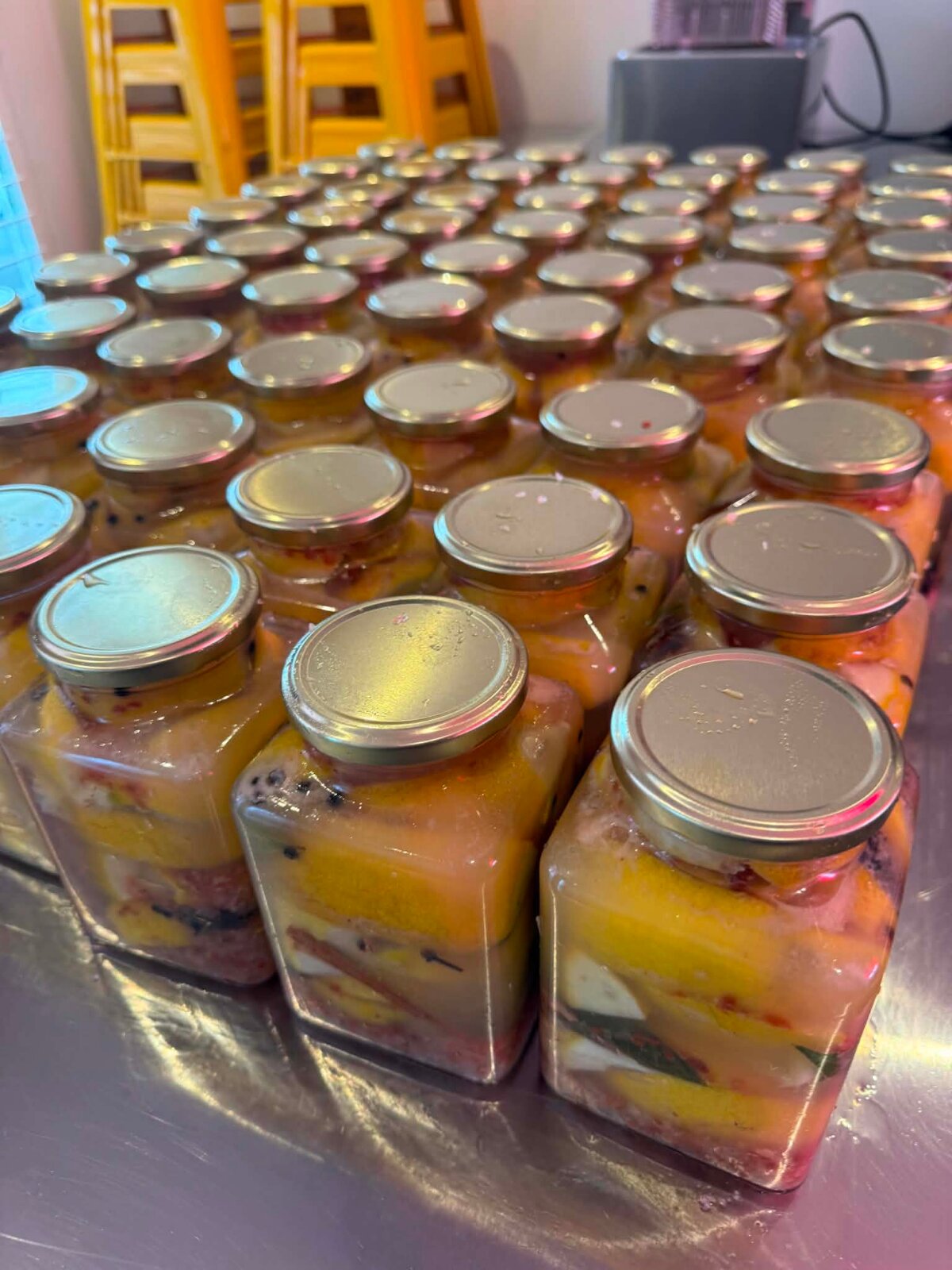 Crates of organic lemons ready for preserving